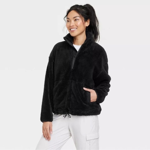 all in motion Jackets & Blazers - Women's High Pile Fleece 1/2 Zip Pull Over - All in Motion Black S